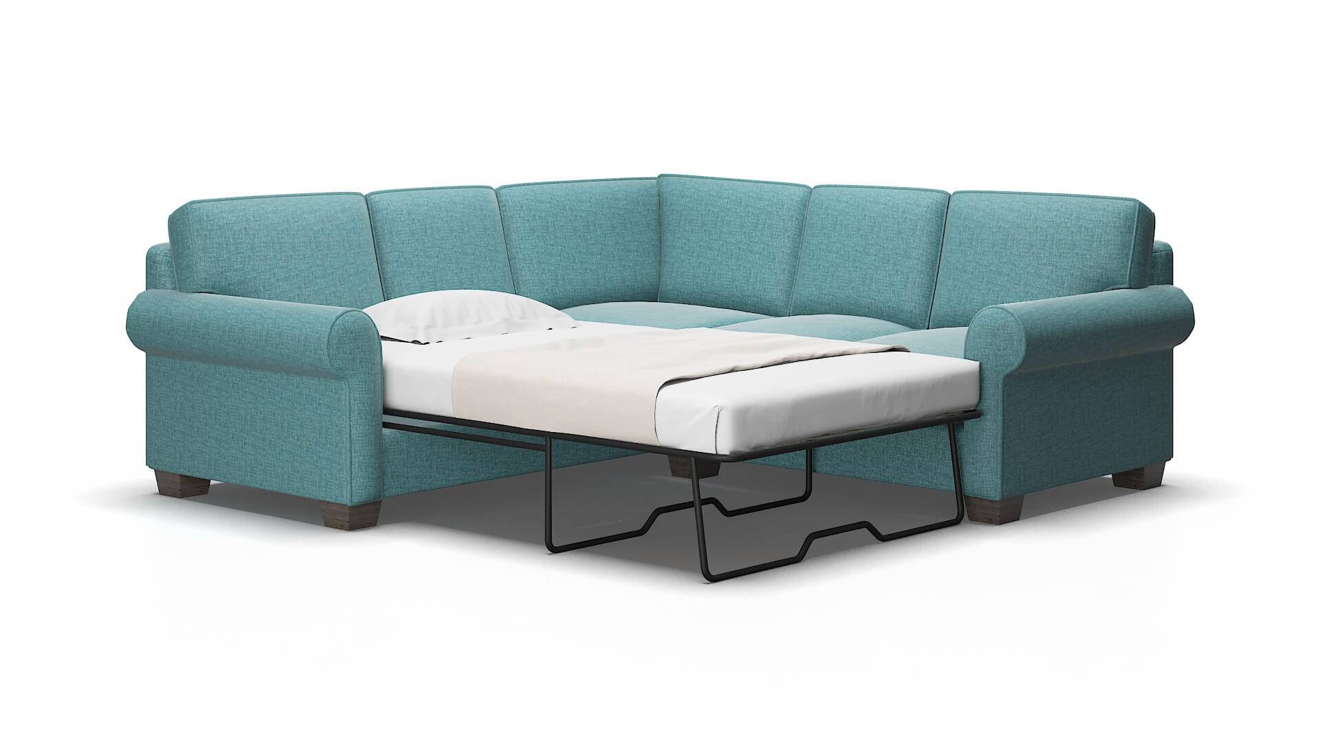 Isabel Rocket Peacock Sectional Sleeper Espresso legs 2