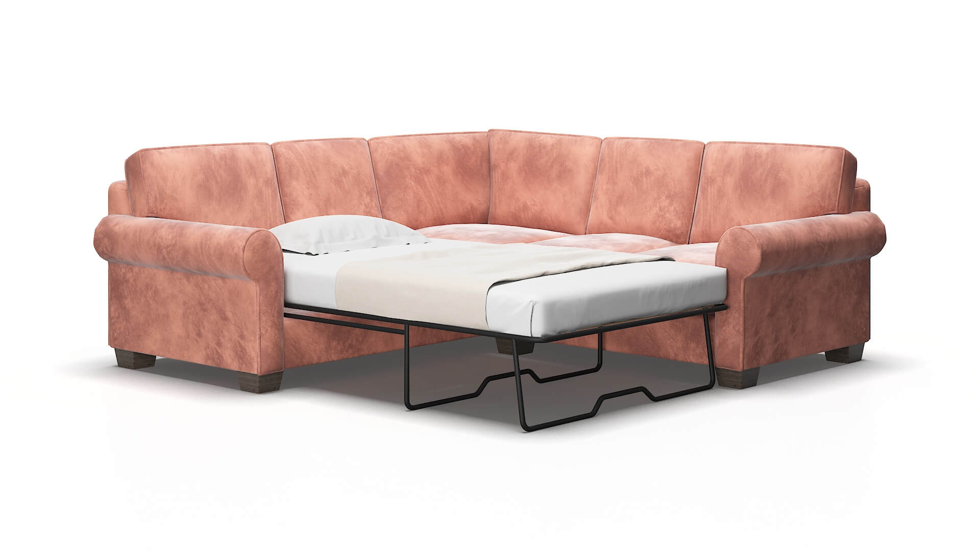Isabel Royale blush Sectional sleeper Espresso Legs  2