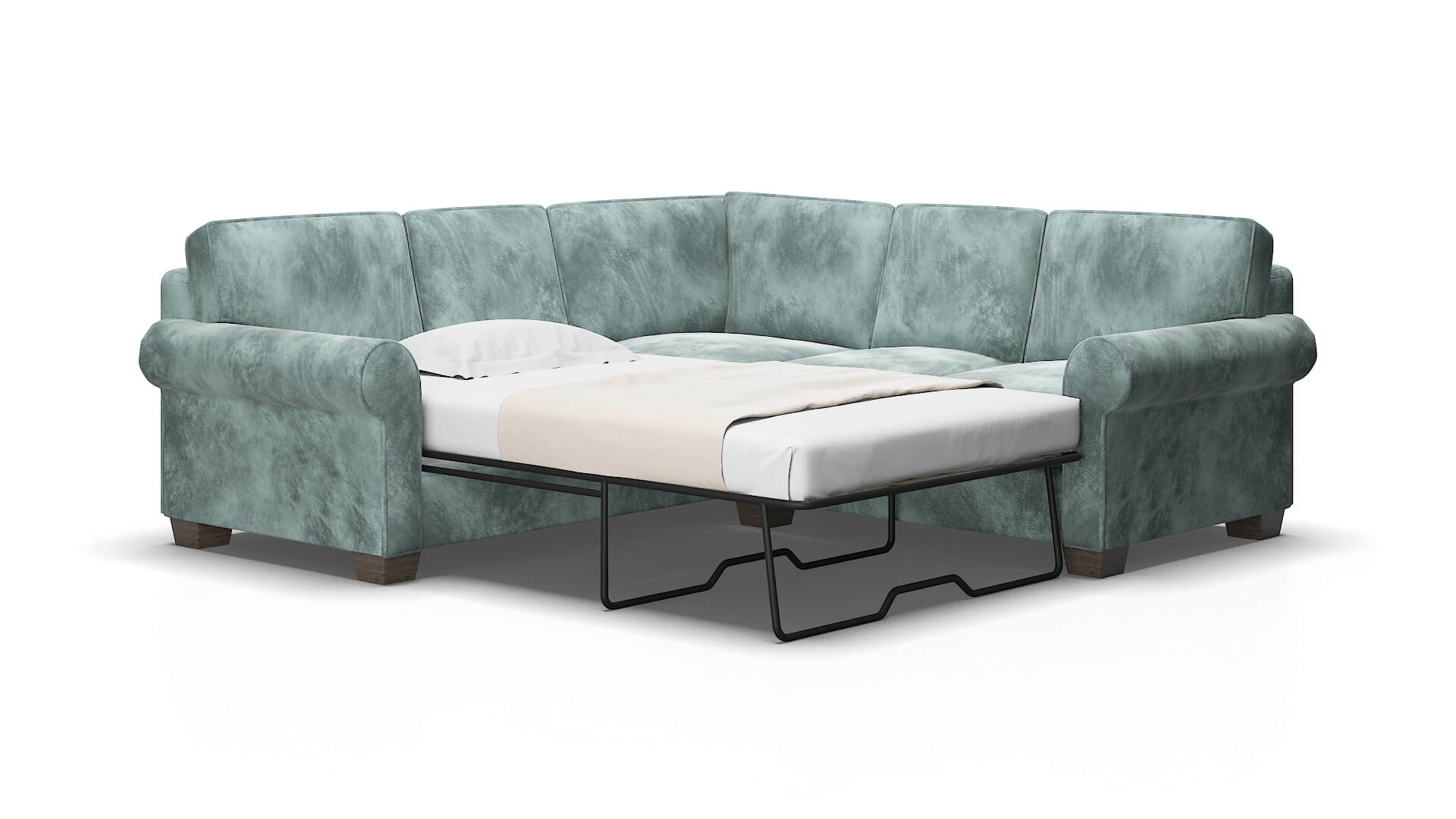 Isabel Royale cloud Sectional sleeper Espresso Legs  2