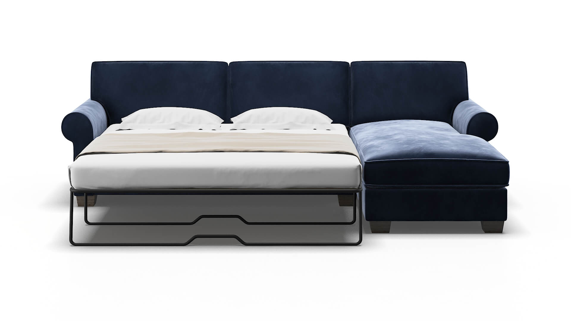 Isabel Royale Cobalt Panel Sleeper Espresso legs 1