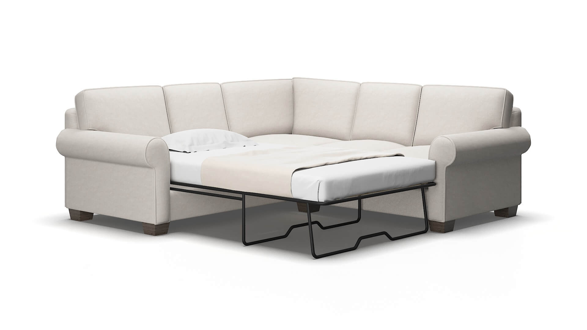 Isabel Suave dove Sectional sleeper Espresso Legs  2
