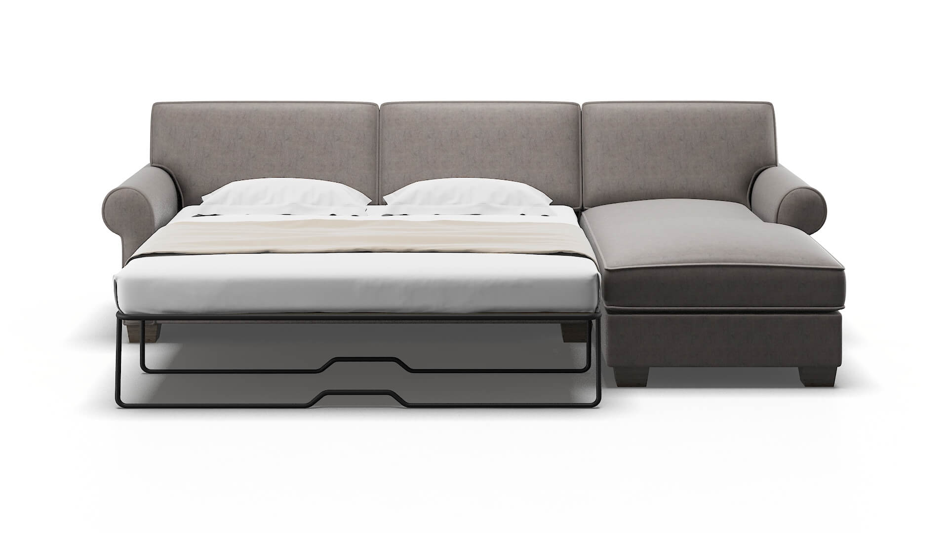 Isabel Suave Slate Panel Sleeper Espresso legs 1