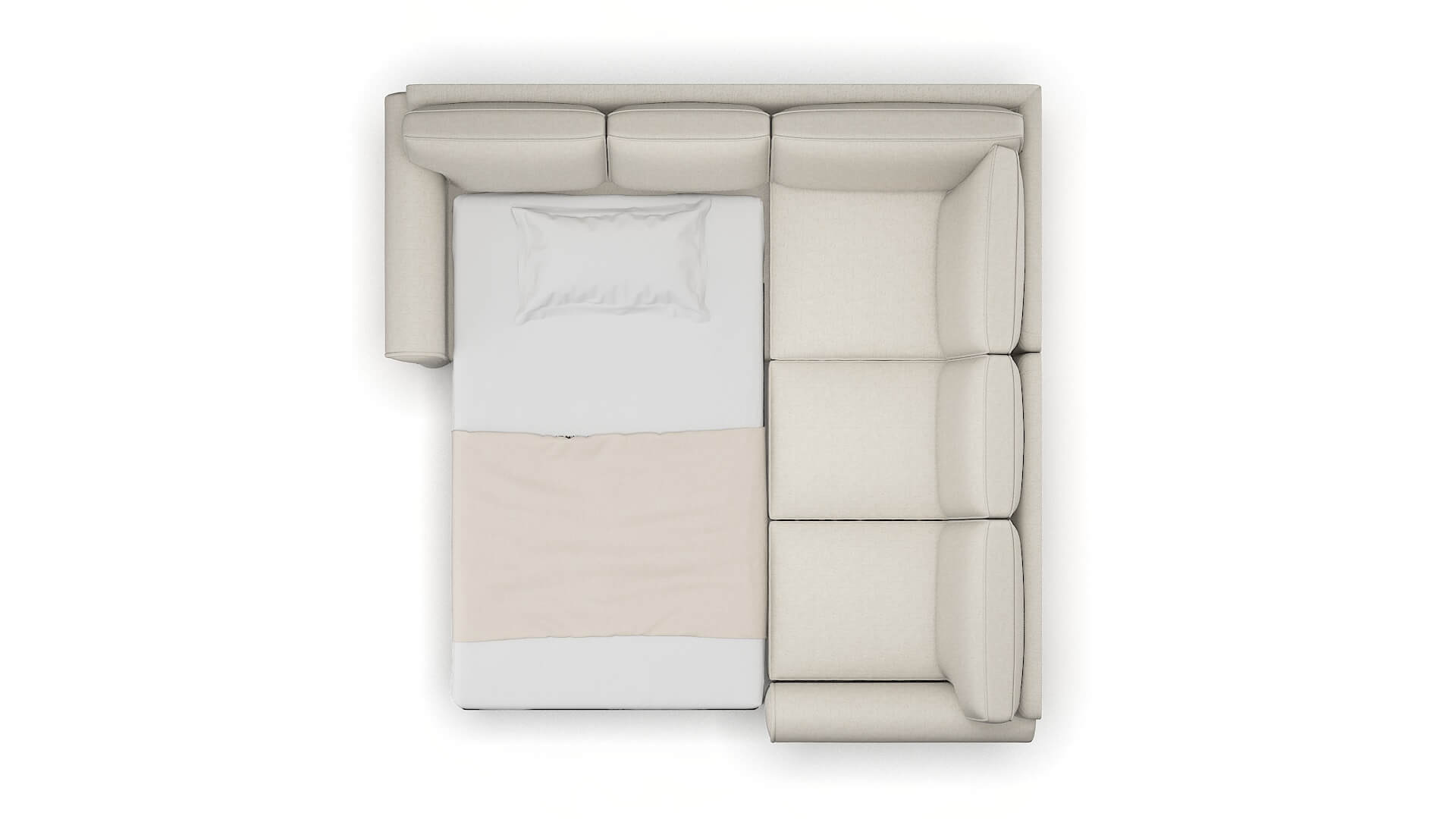 Isabel Terrain Natural Sectional Sleeper Espresso legs 3