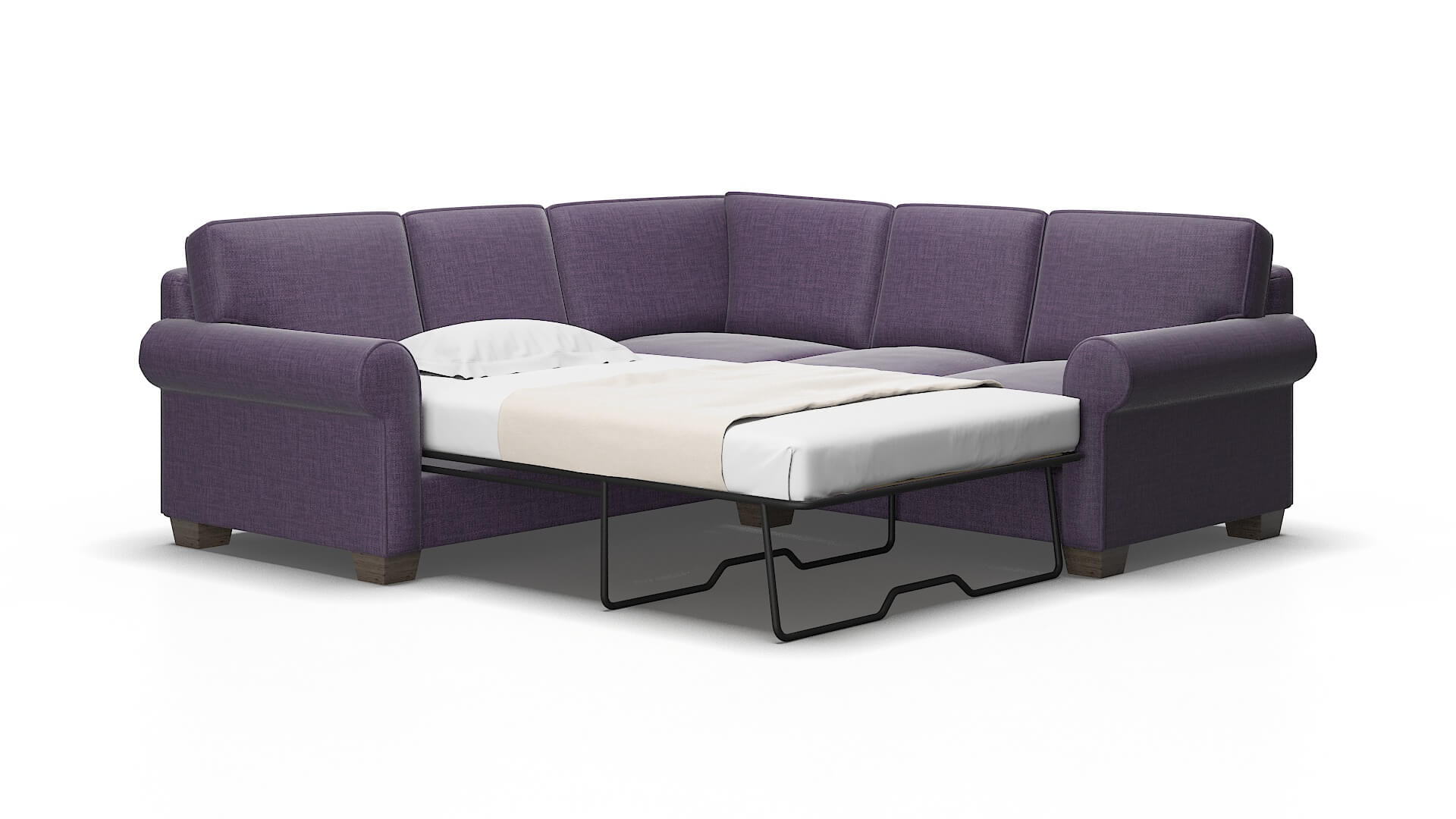 Isabel Tess blackberry Sectional sleeper Espresso Legs  2
