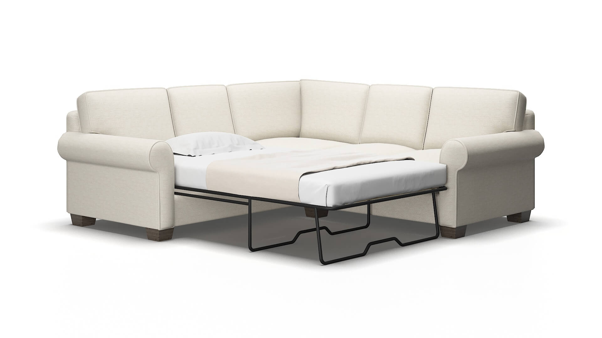 Isabel Venus cream Sectional sleeper Espresso Legs  2