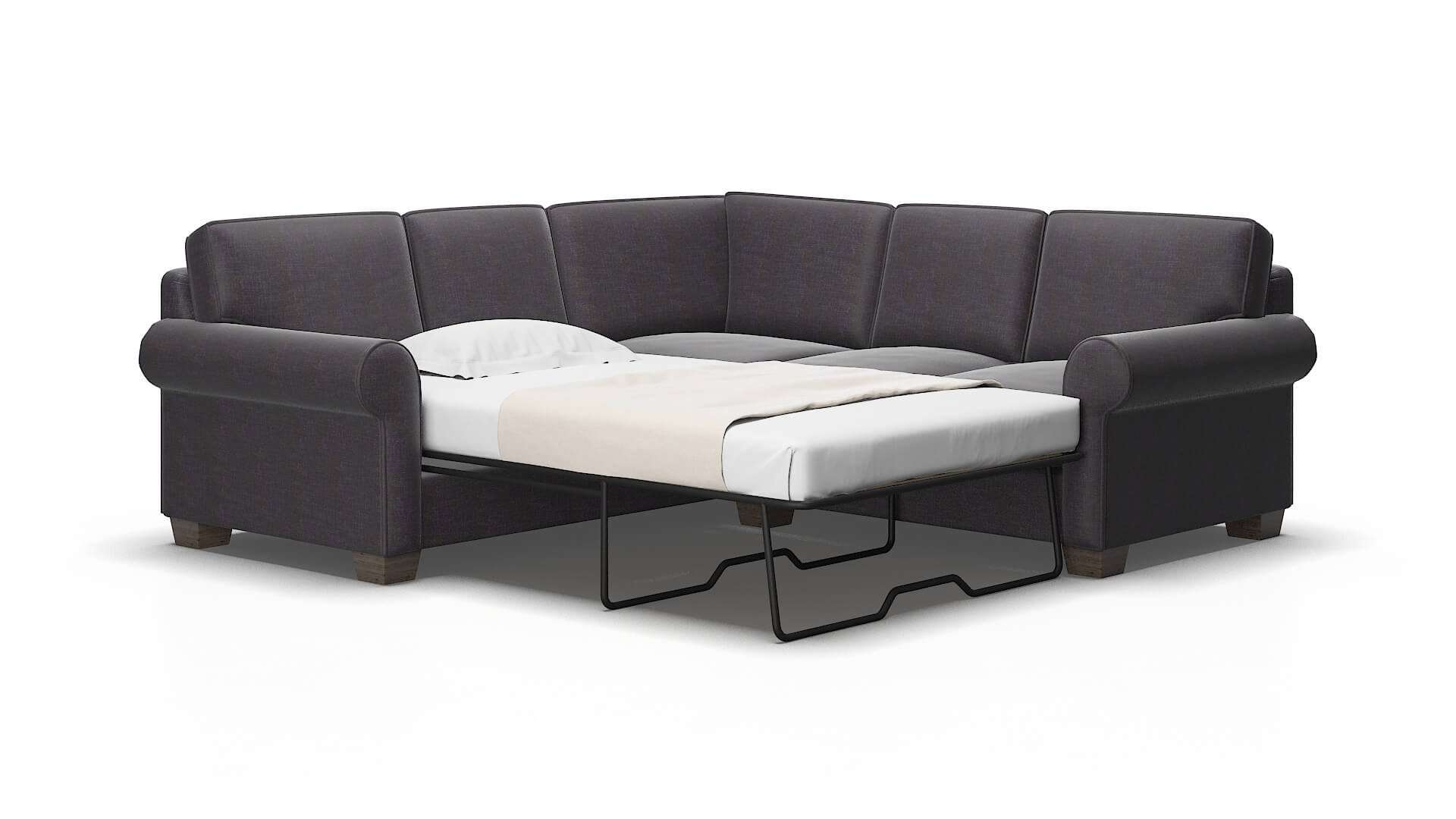 Isabel Venus Onyx Sectional Sleeper Espresso legs 2