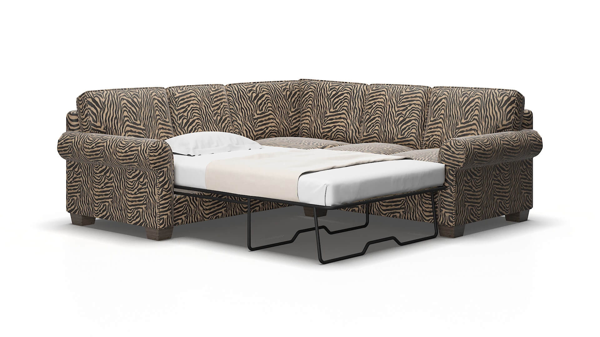 Isabel Zambia Coffee Sectional Sleeper Espresso legs 2