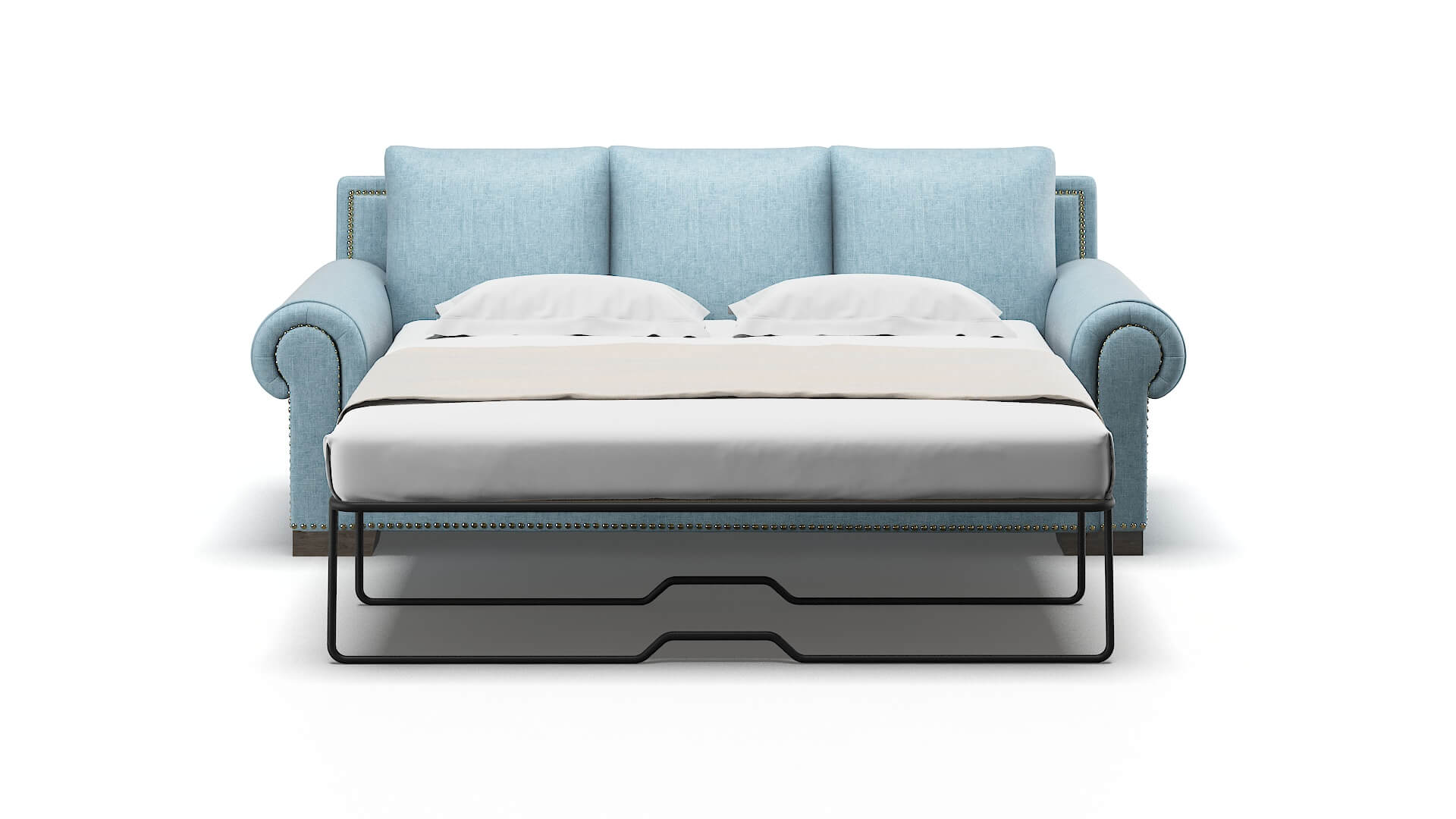 James Atlas Turquoise Sofa Sleeper Espresso legs 1