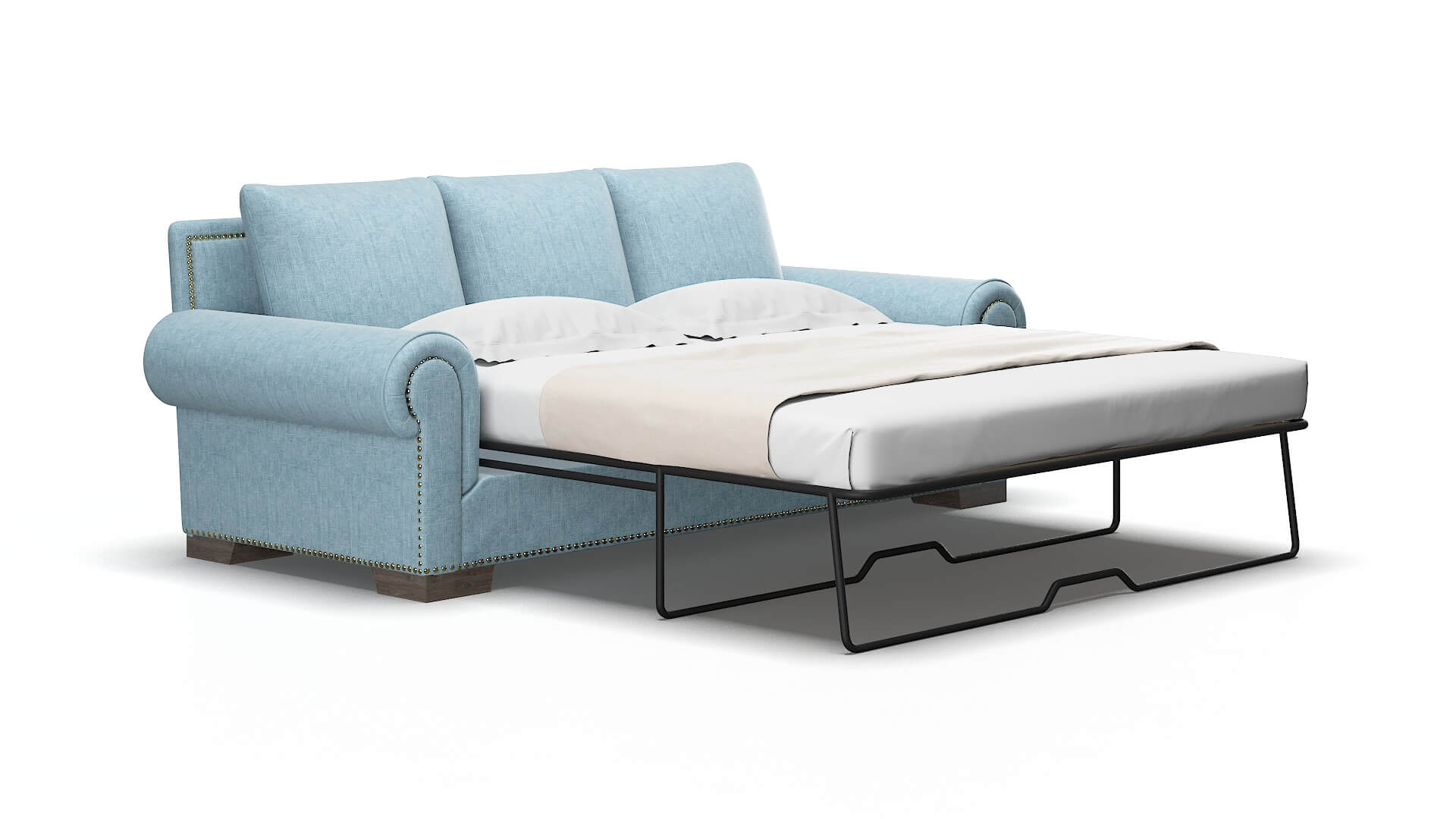James Atlas Turquoise Sofa Sleeper Espresso legs 2