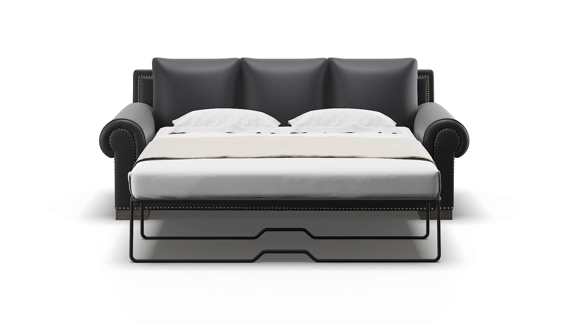 James Atlas_plz Navy Sofa Sleeper Espresso legs 1