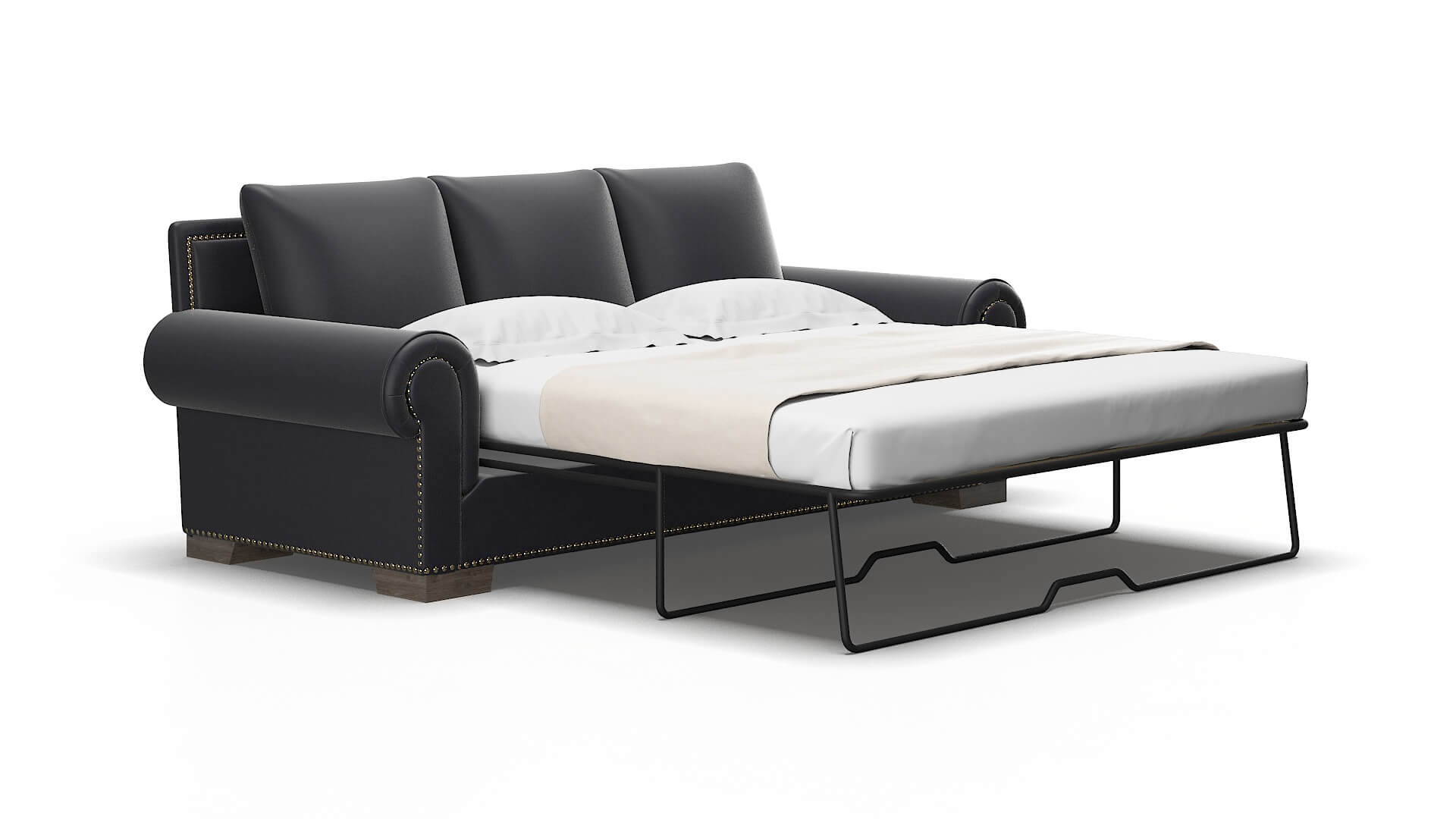 James Atlas_plz Navy Sofa Sleeper Espresso legs 2