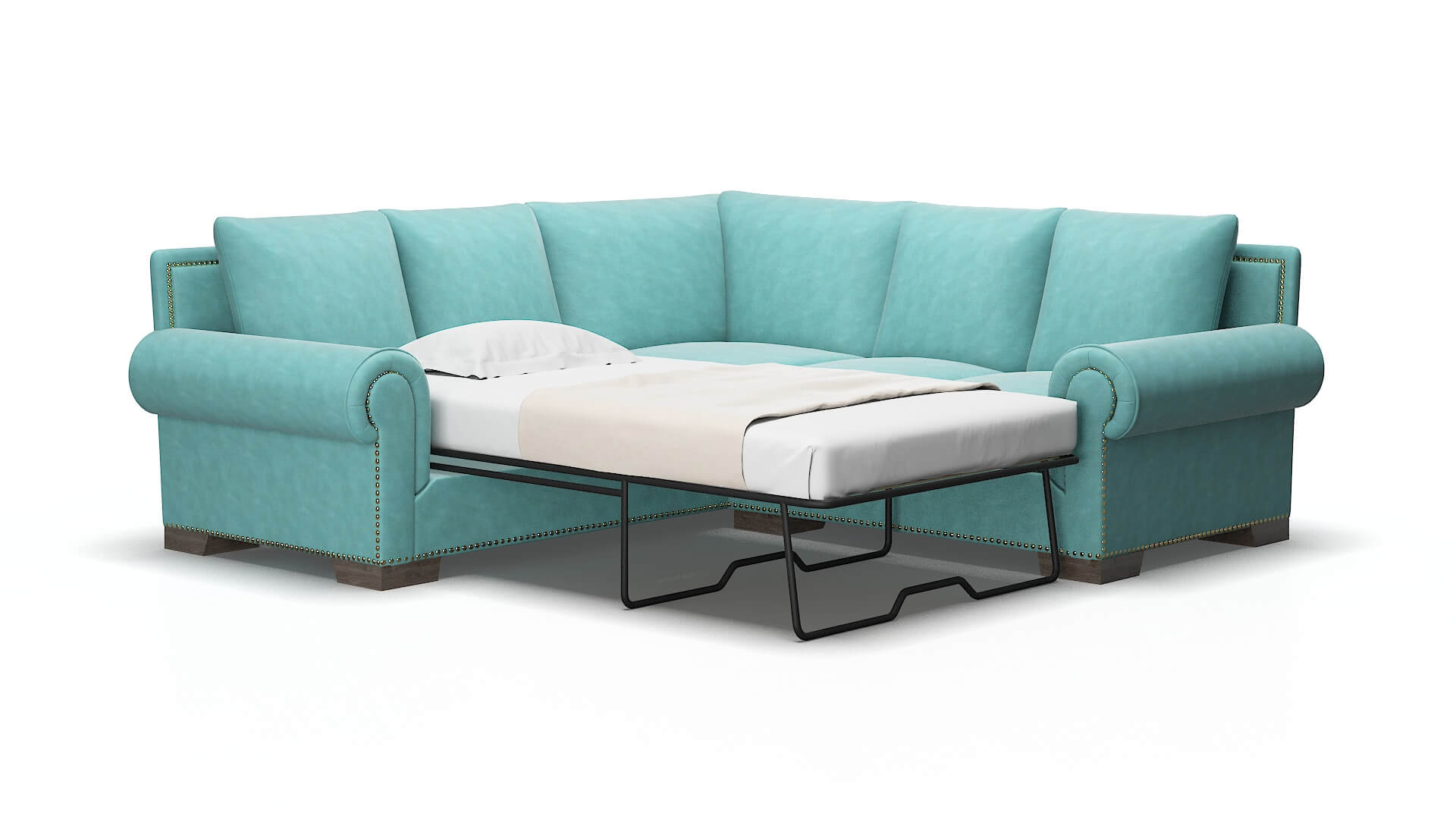 James Avalon_hp aqua Sectional sleeper Espresso Legs  2