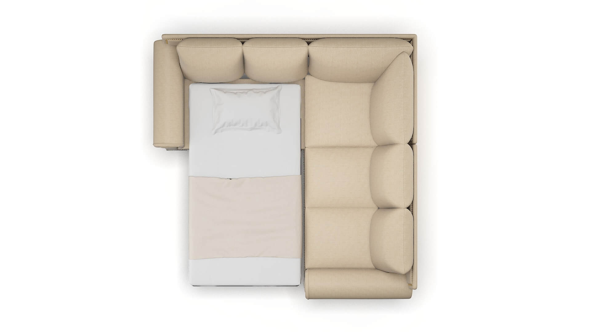 James Avenger Burlap Sectional Sleeper Espresso legs 3