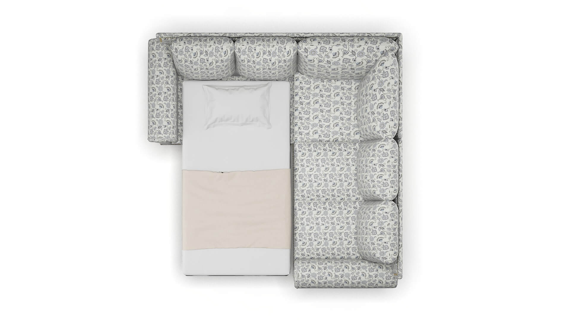 James Avignon Sky Sectional Sleeper Espresso legs 3