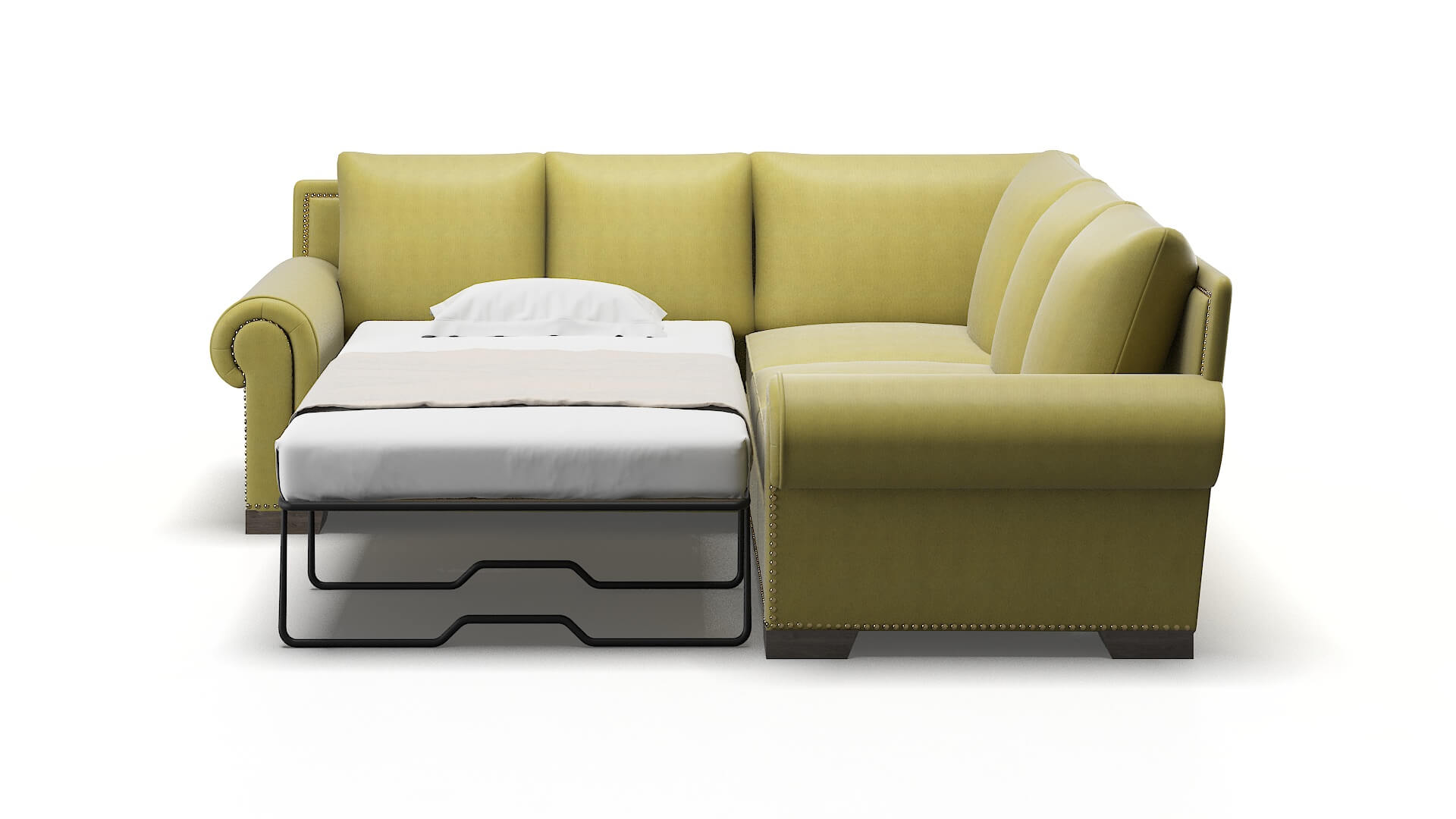 James Bella Apple Sectional Sleeper Espresso legs 1