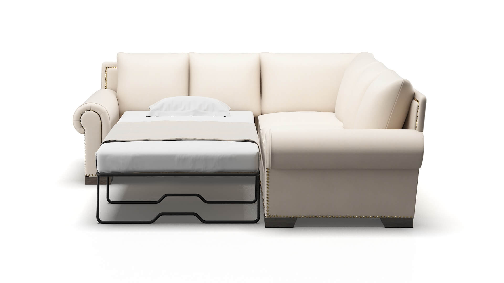 James Bella Buckwheat Sectional Sleeper Espresso legs 1