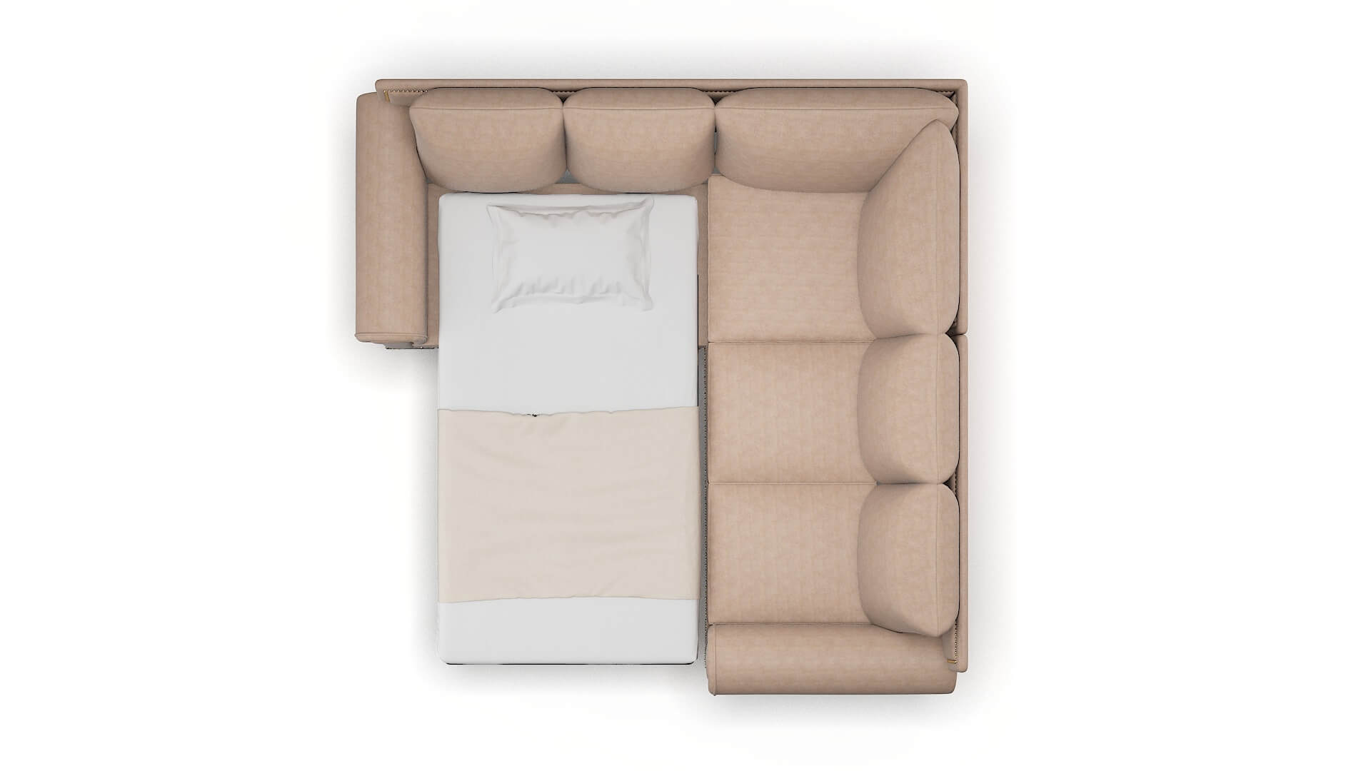 James Bella Pewter Sectional Sleeper Espresso legs 3