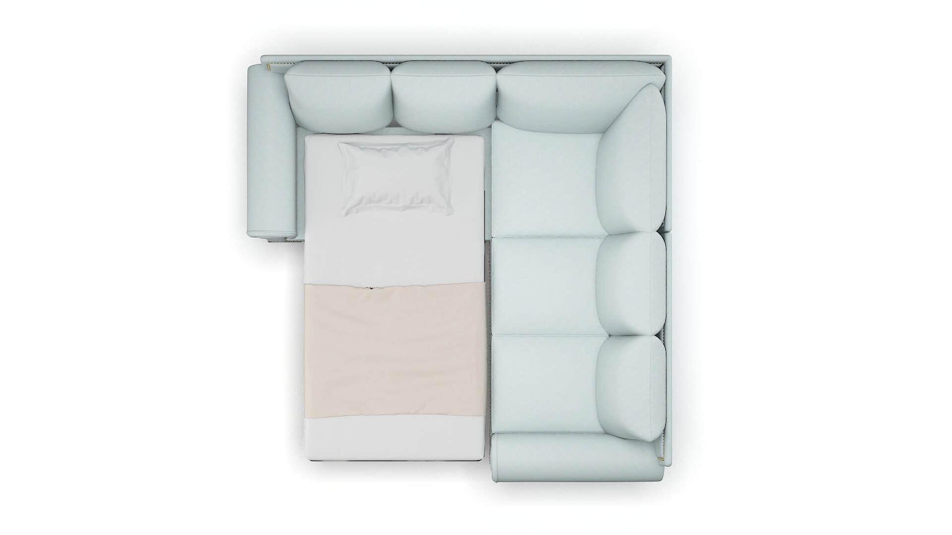 James Bella Skylight Sectional Sleeper Espresso legs 3