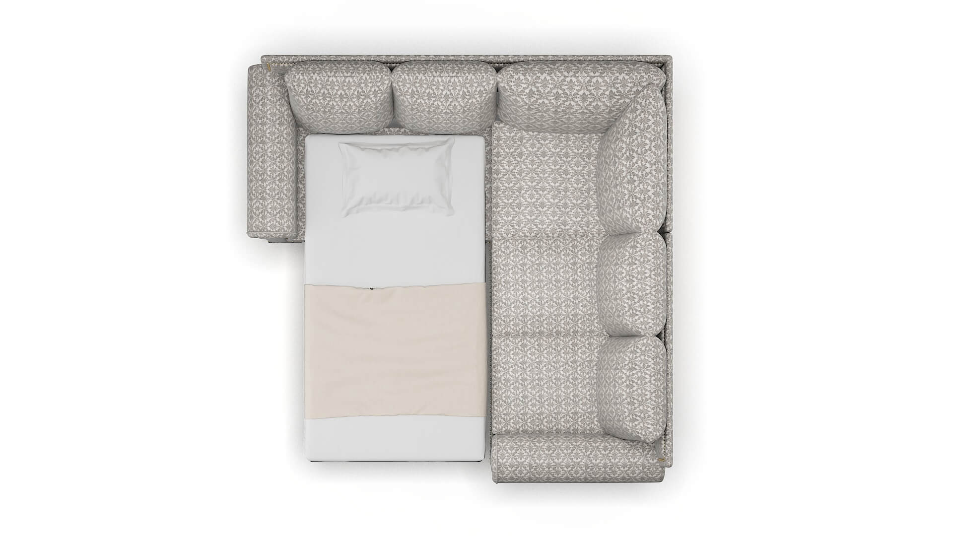 James Bergamo Dove Sectional Sleeper Espresso legs 3