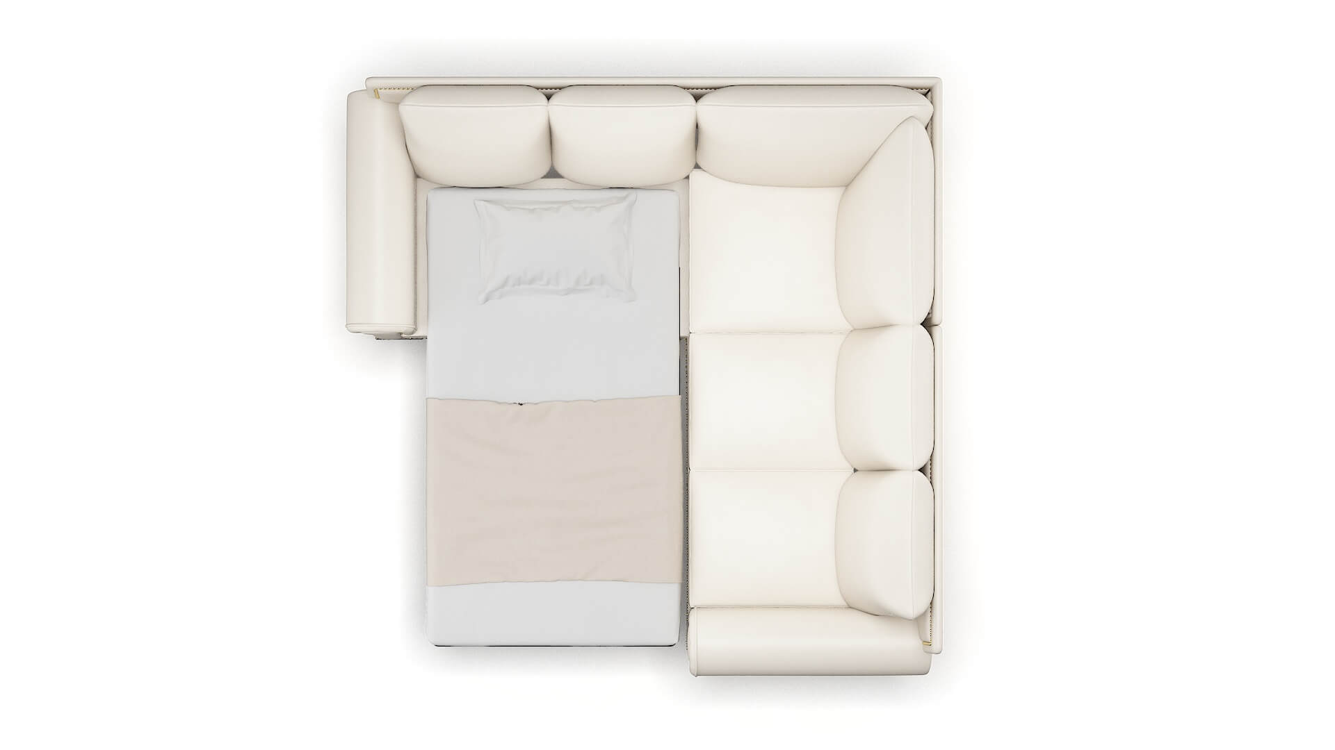 James Blanche Milky Sectional Sleeper Espresso legs 3