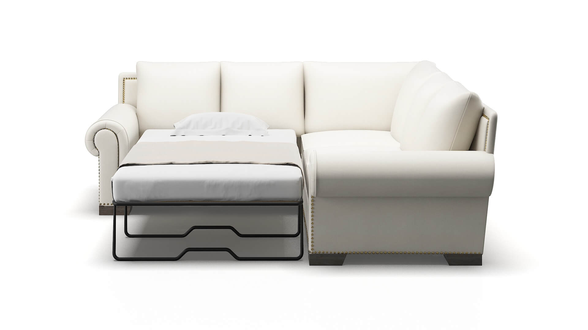 James Chance Bone Sectional Sleeper Espresso legs 1