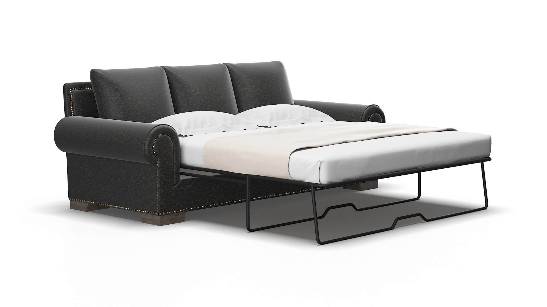 James Chance Denim Sofa Sleeper Espresso legs 2