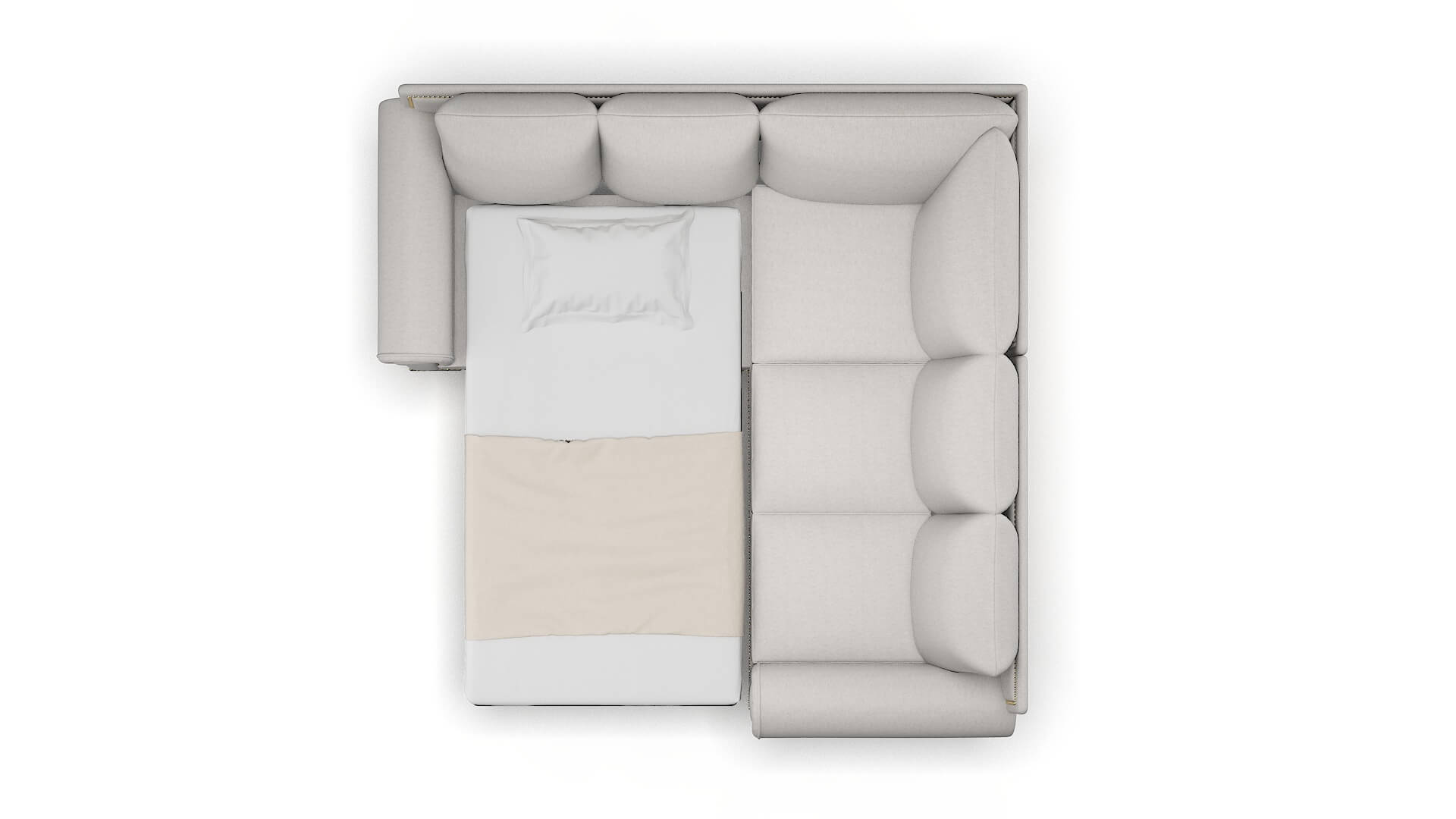 James Cosmo Silver Sectional Sleeper Espresso legs 3