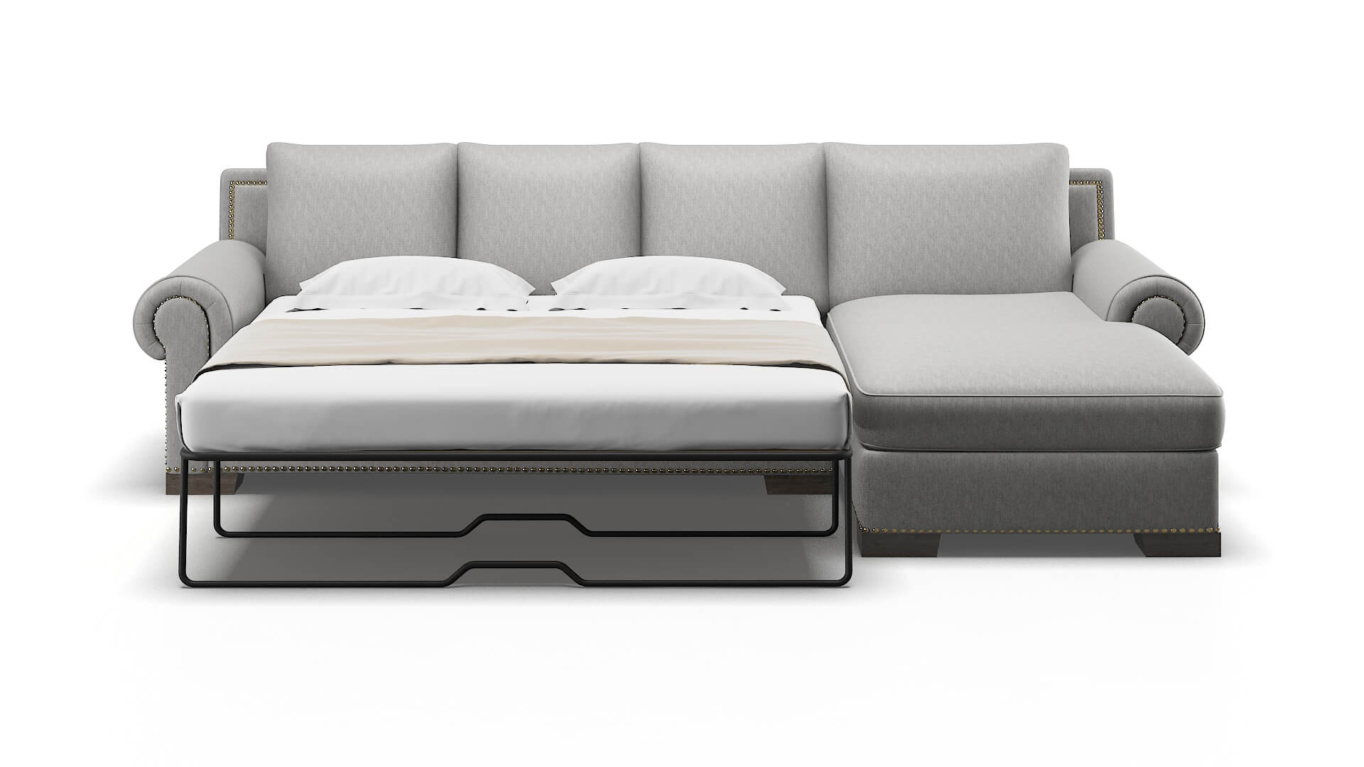 James Cosmo Steel Panel Sleeper Espresso legs 1