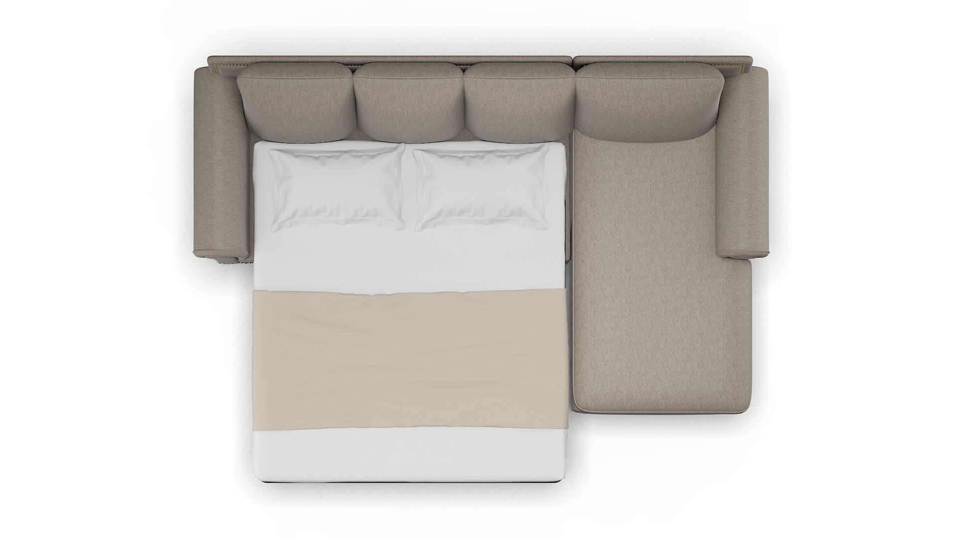 James Cosmo Taupe Panel Sleeper Espresso legs 3