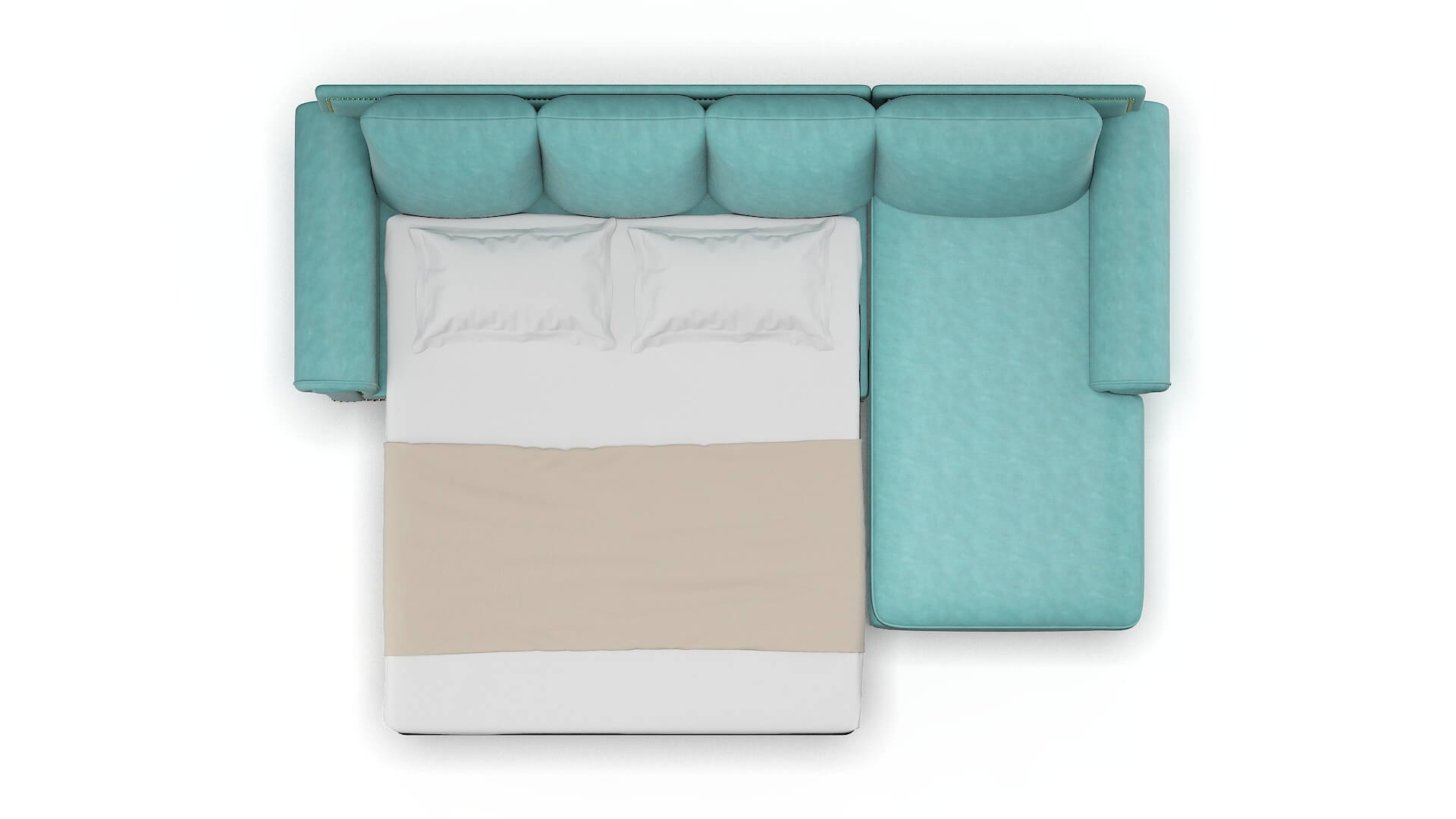 James Curious Turquoise Panel Sleeper Espresso legs 3