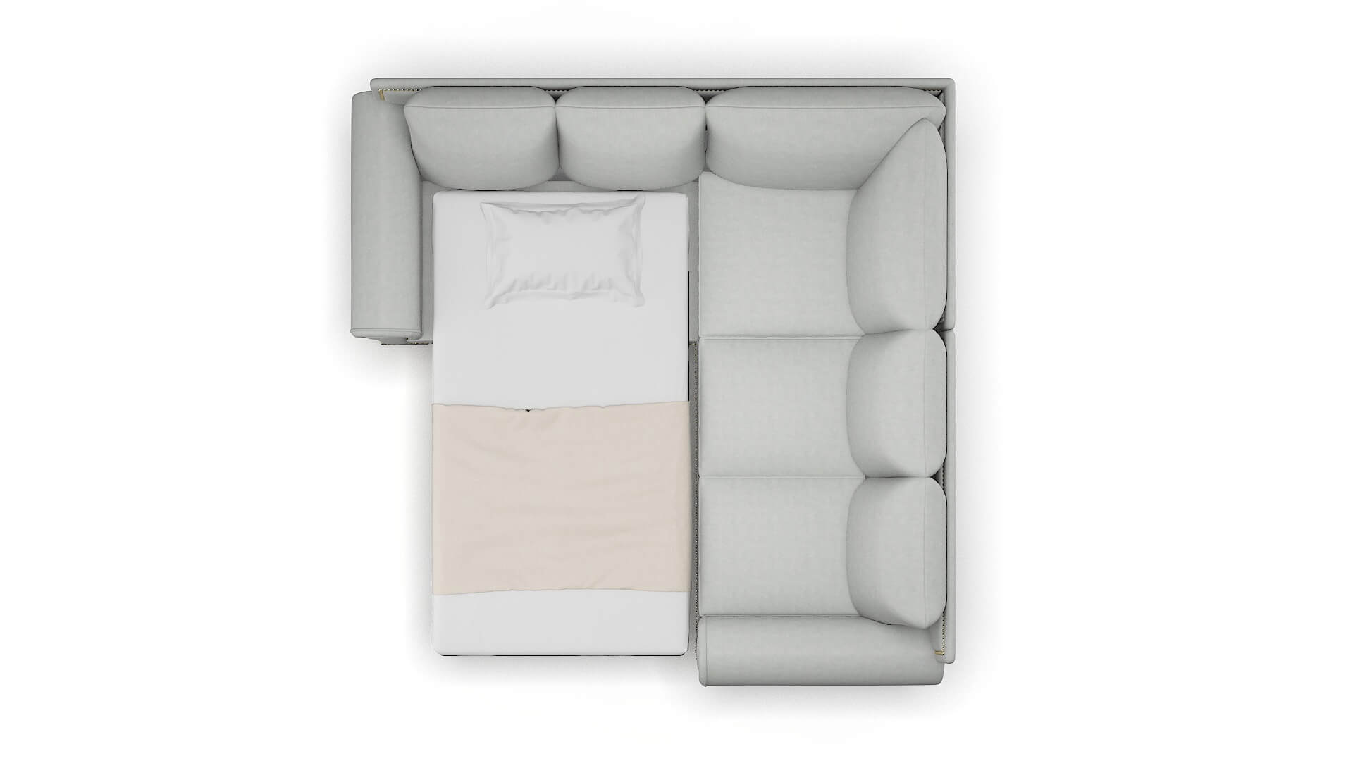 James Dawson Platinum Sectional Sleeper Espresso legs 3