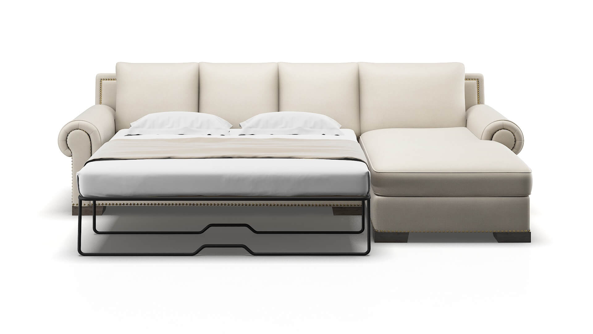 James Dawson Sand Panel Sleeper Espresso legs 1