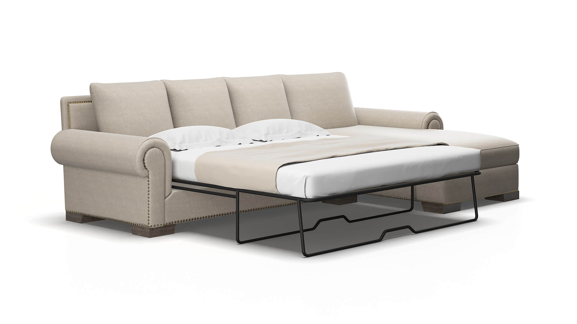 James Derby linen Panel sleeper Espresso Legs  2