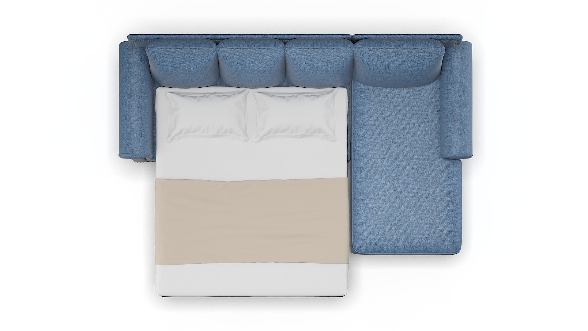 James Derby Navy Panel Sleeper Espresso legs 3