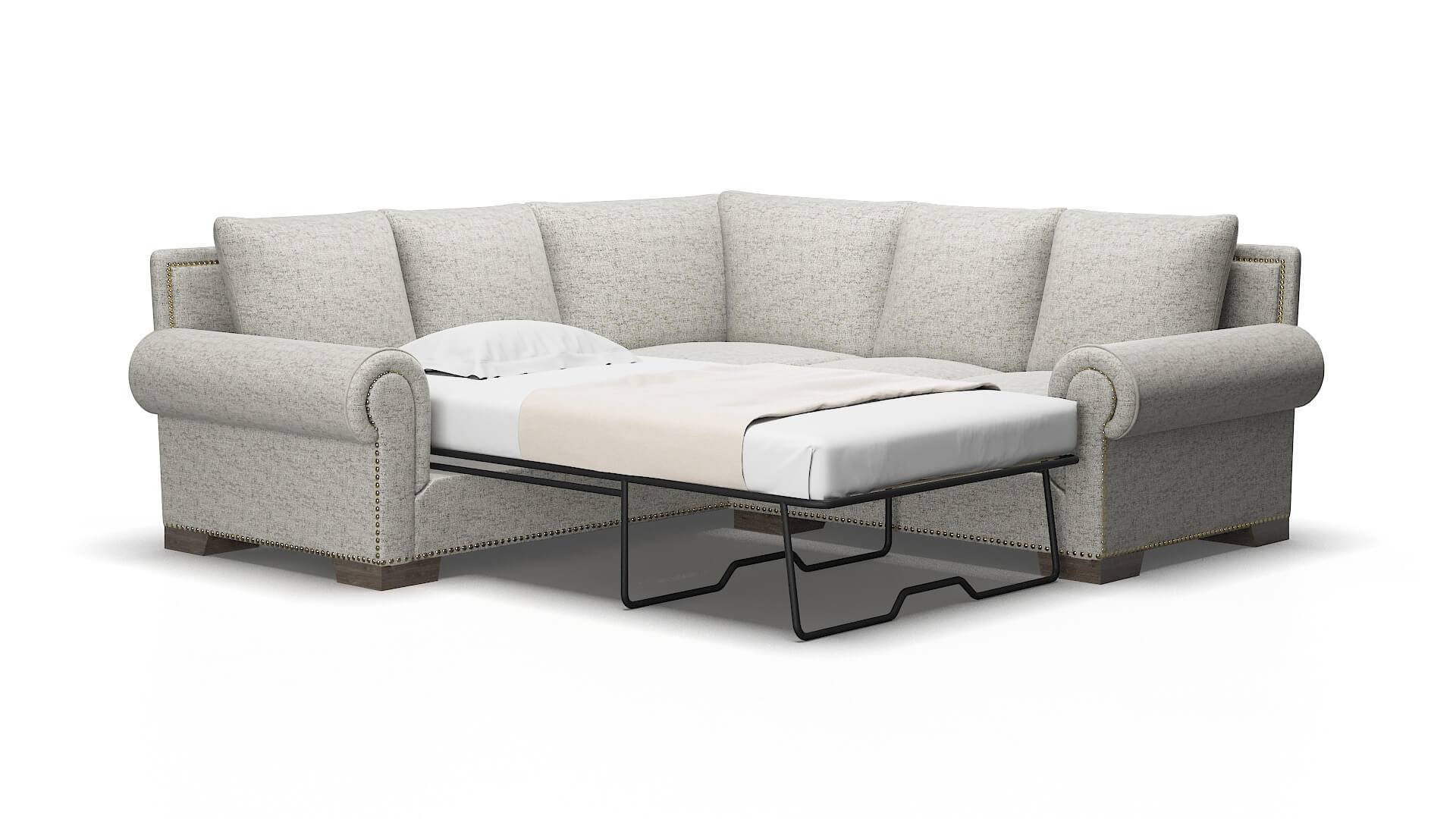 James Derby Silver Sectional Sleeper Espresso legs 2