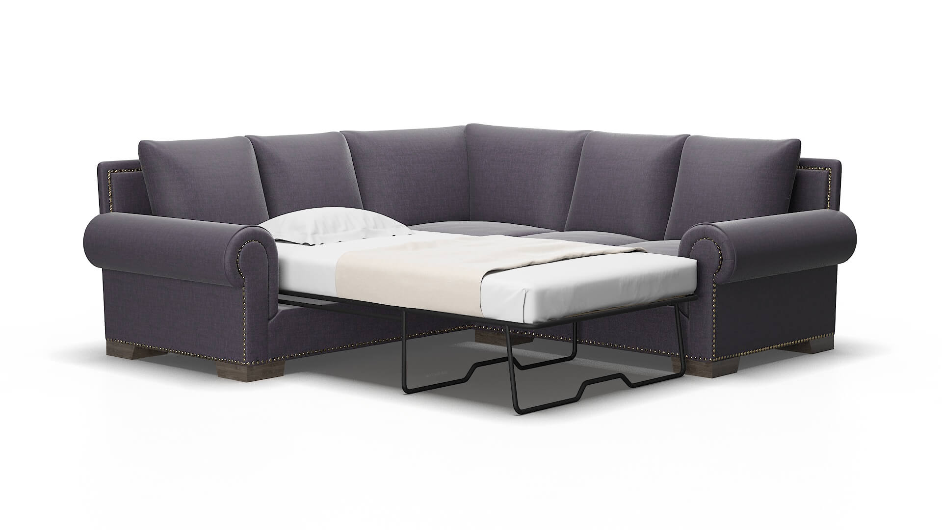 James Durham ink Sectional sleeper Espresso Legs  2