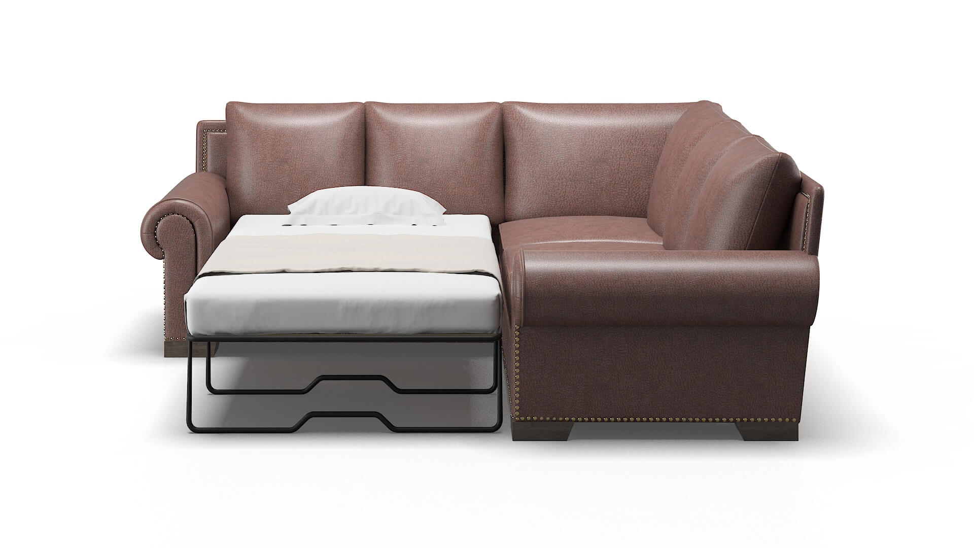 James Ford Brown Sectional Sleeper Espresso legs 1