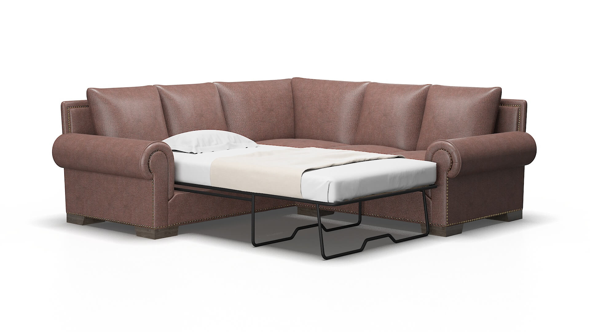 James Ford Brown Sectional Sleeper Espresso legs 2
