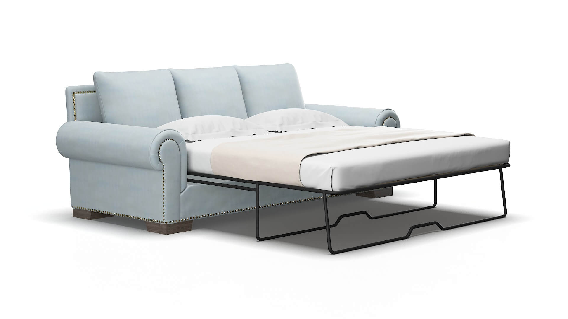 James Hathaway aqua Sofa sleeper Espresso Legs  2