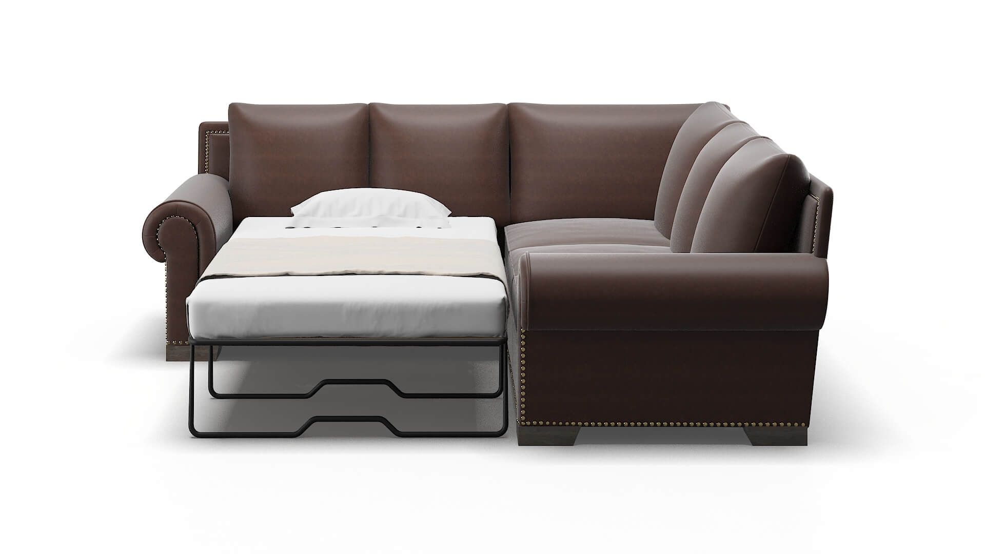 James Insight Cafe Sectional Sleeper Espresso legs 1