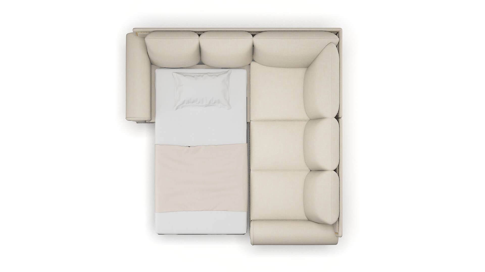 James Keylargo Almond Sectional Sleeper Espresso legs 3