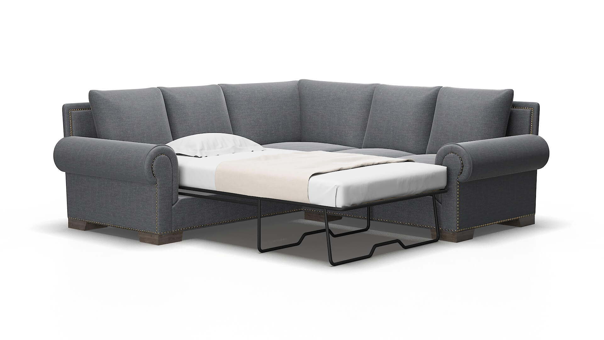 James Keylargo Graphite Sectional Sleeper Espresso legs 2