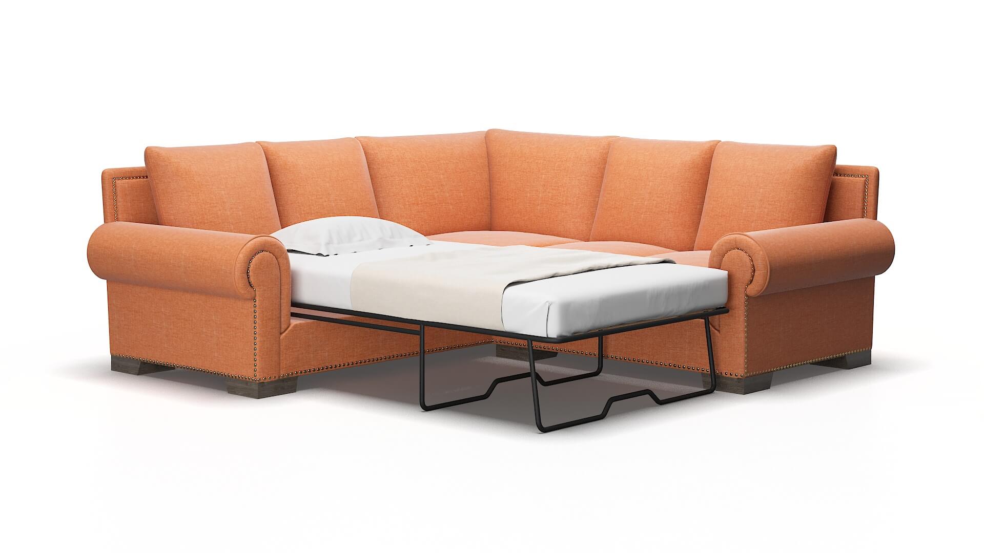 James Keylargo Terracotta Sectional Sleeper Espresso legs 2