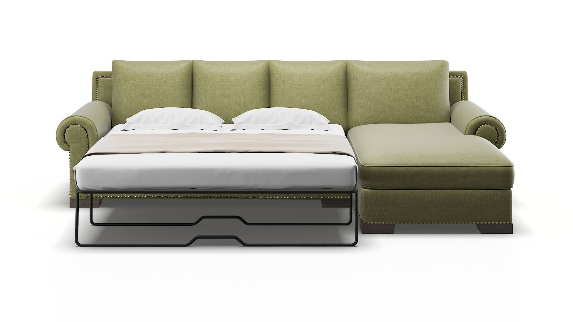 James Leslie Lawn Panel Sleeper Espresso legs 1