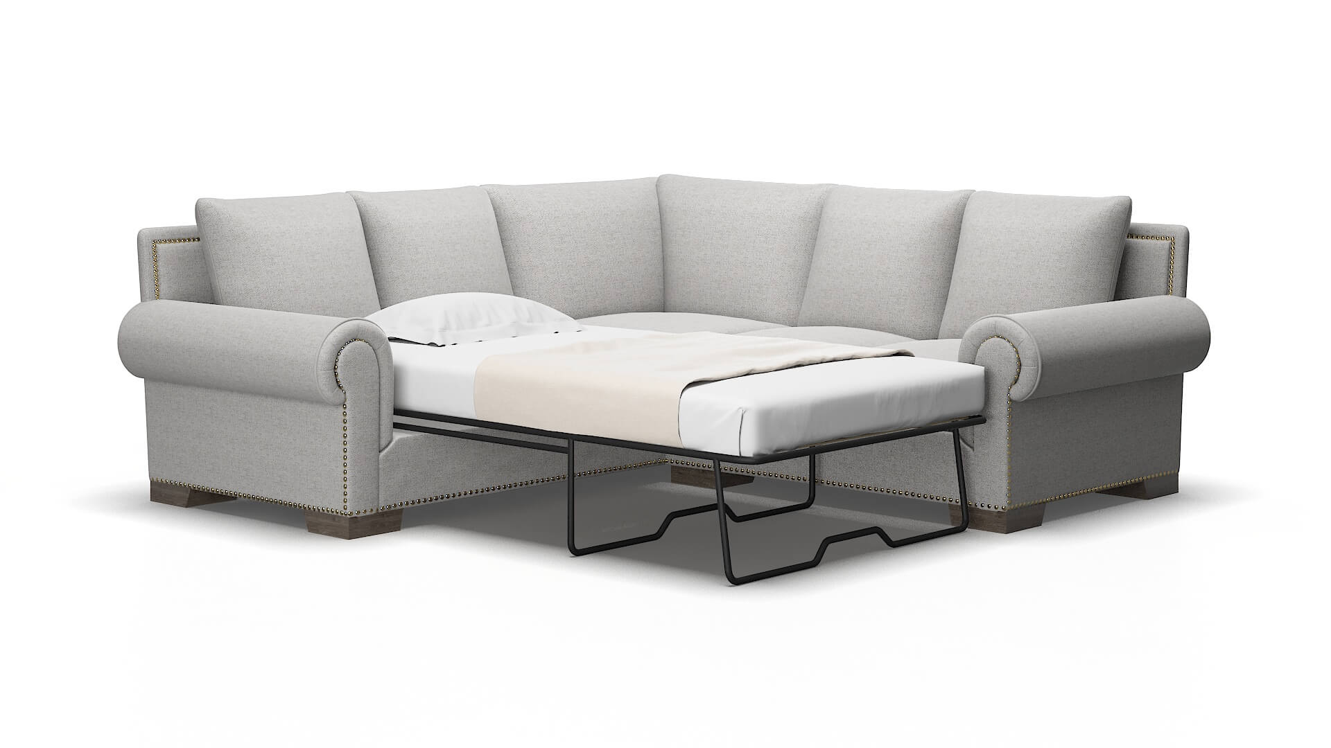 James Malibu dove Sectional sleeper Espresso Legs  2