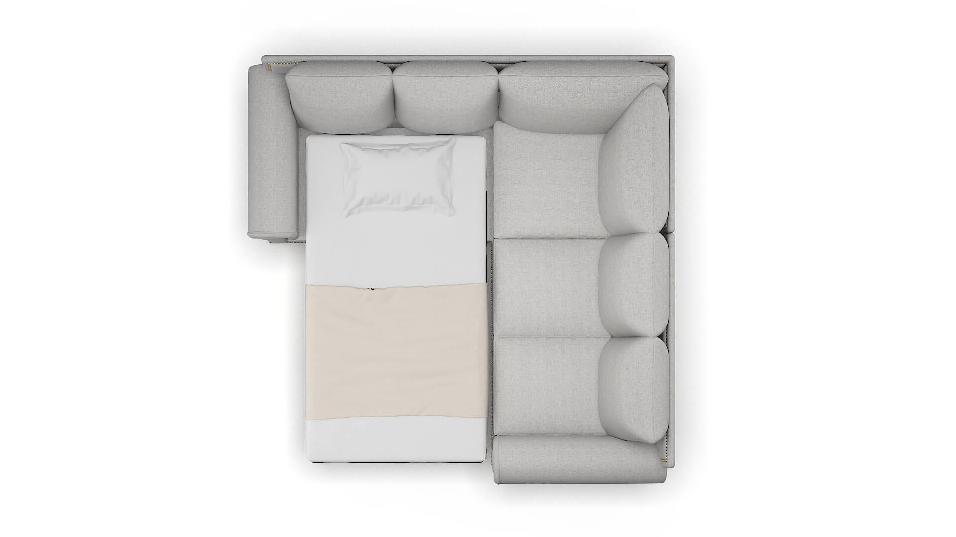 James Malibu Dove Sectional Sleeper Espresso legs 3