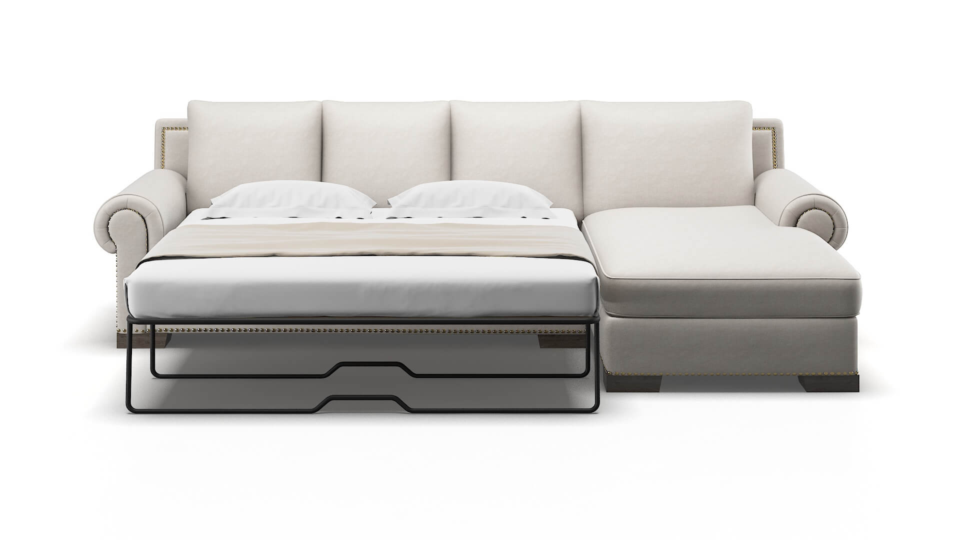 James Noble Grey Panel Sleeper Espresso legs 1