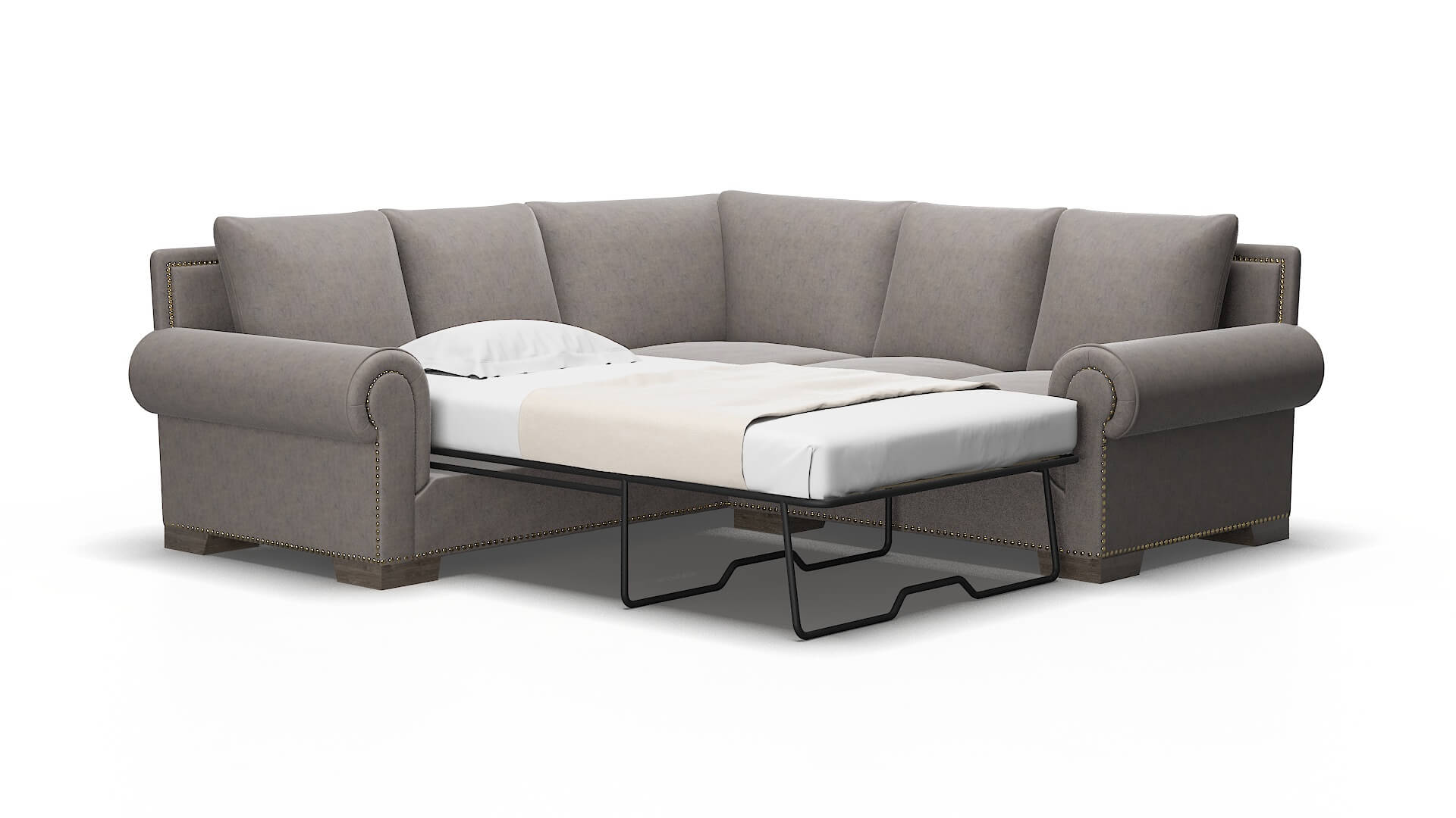 James Noble Otter Sectional Sleeper Espresso legs 2