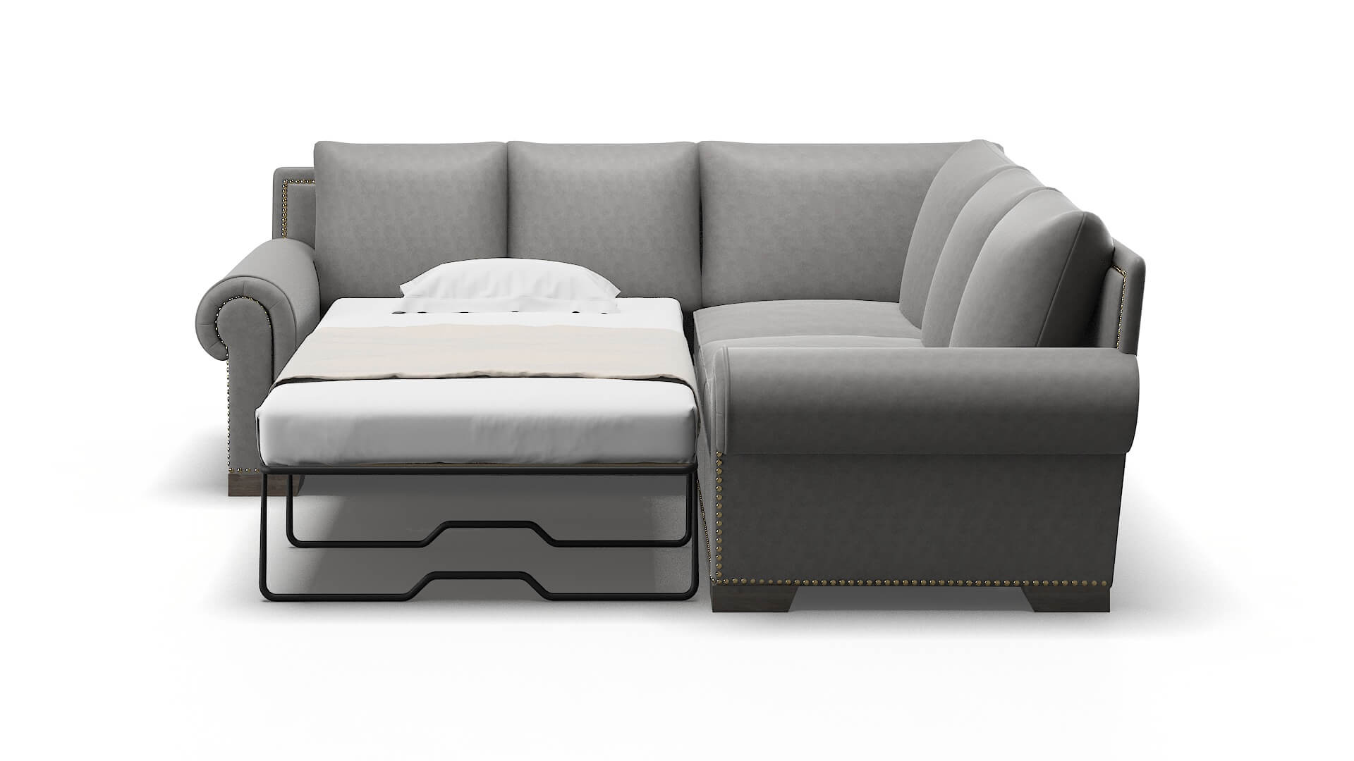 James Noble Smoke Sectional Sleeper Espresso legs 1