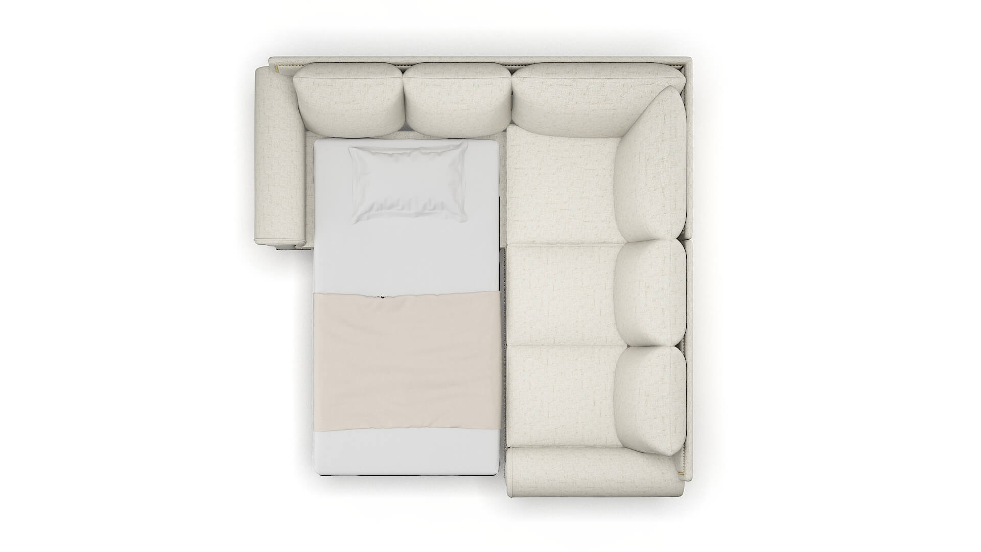 James Oceanside Birch Sectional Sleeper Espresso legs 3